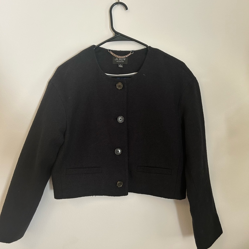 J Crew Collections, 8, deep navy crop jacket